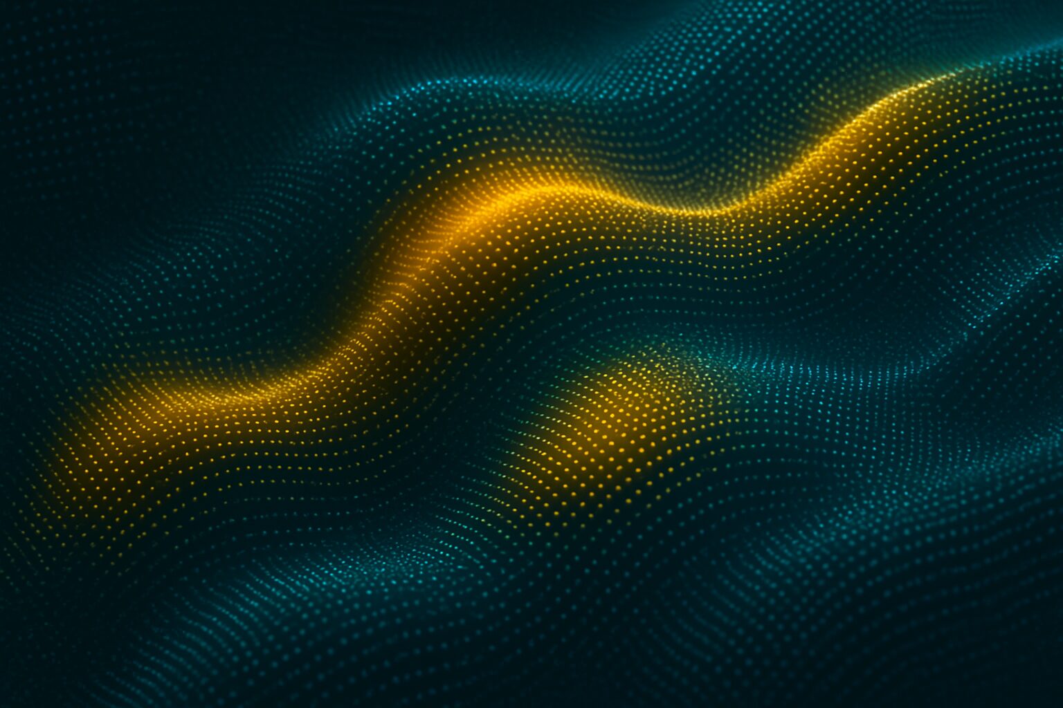 an undulating grid of light